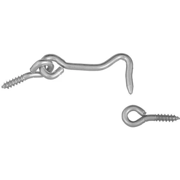 10 Pk Steel Zinc Plated 2" Door Shed Box Latch Hook & Eye 2/Pk N117911