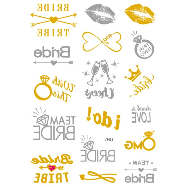 Transfer Tattoo Realistic Beauty Waterproof Bracelet Pattern Tattoo Golden Color