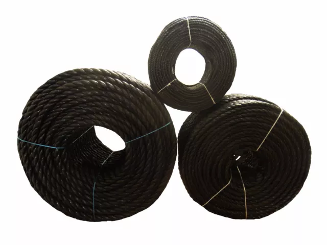 BLACK Poly Rope Coils, Polyrope, Nylon, Polypropylene Polyprop,Tarpaulins