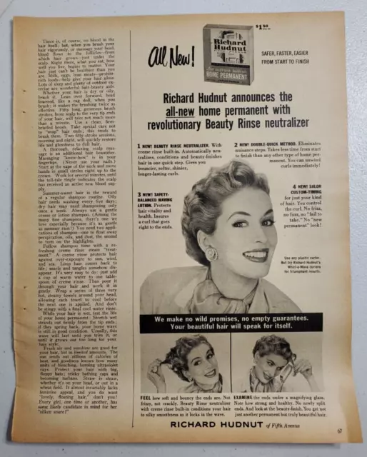 Vintage Richard Hudnut Home Permanent Magazine Ad 1953