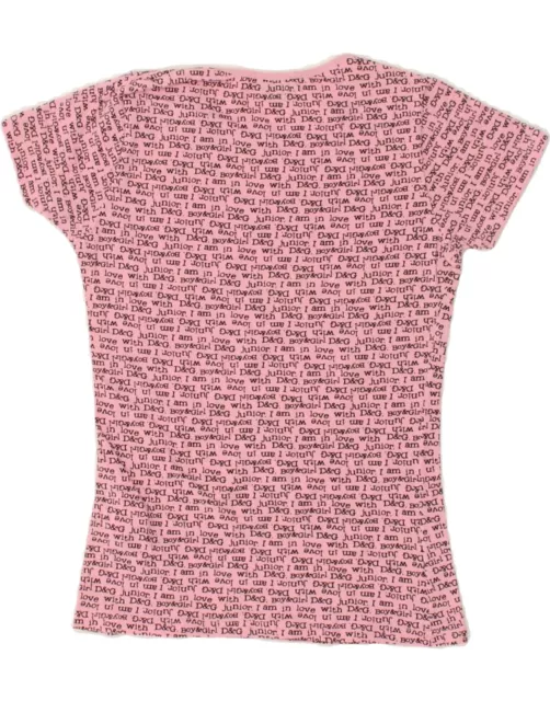 T-shirt grafica DOLCE & GABBANA ragazza top 5-6 anni grande rosa geometrica OU13 2