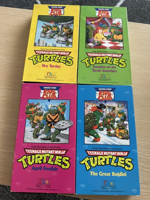 VHS TEENAGE MUTANT NINJA TURTLES 1990 Burger King Kids Club Full Set of ...