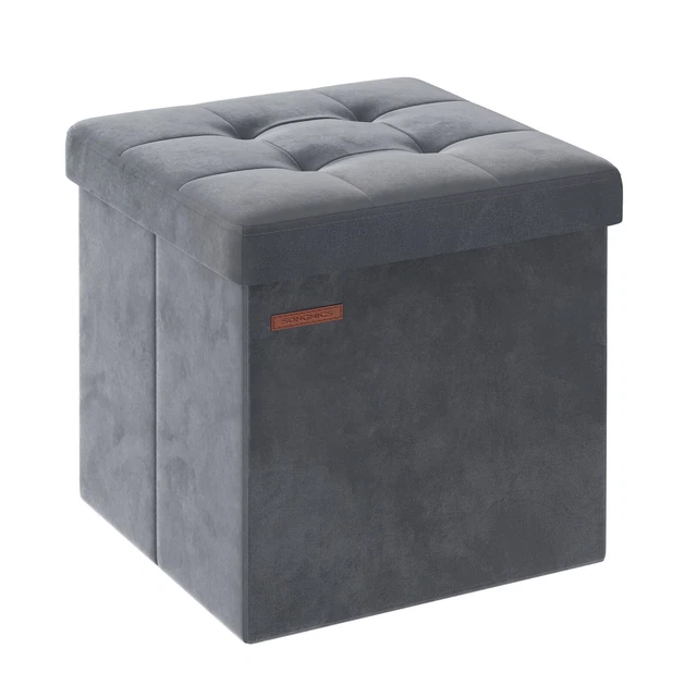 SONGMICS SITZBANK MIT Stauraum, klappbare Sitztruhe, Aufbewahrungsbox