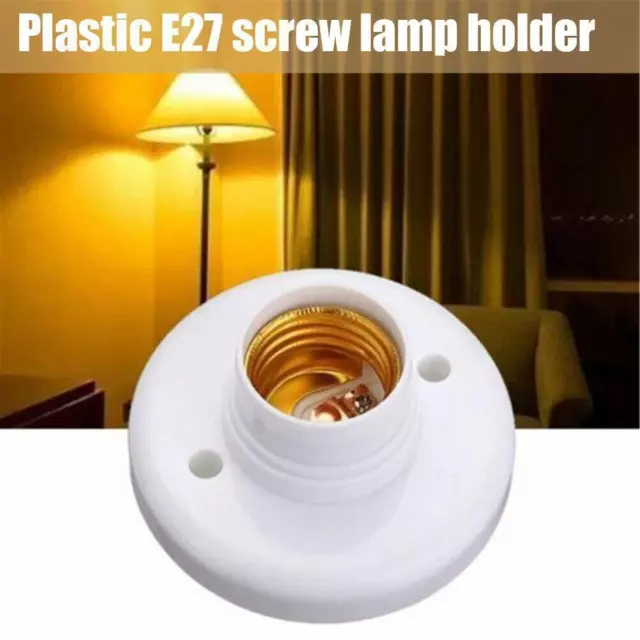 1/4x E27 Screw Cap Socket White Ceiling Light Lamp Holde＞ Base Bulb Stand C6T1 3