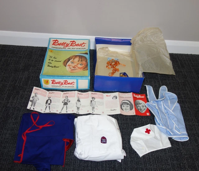 Abito vintage Betty Best - Costume da infermiera di emergenza bambini grande 8-10 anni