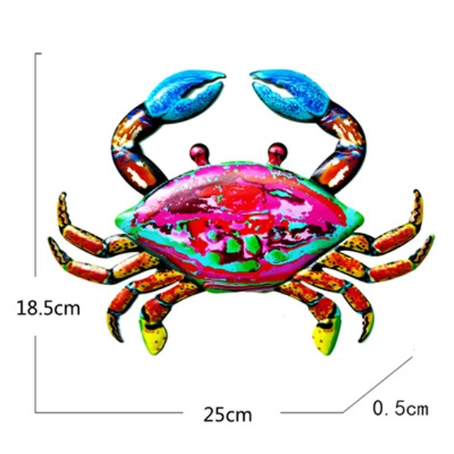 Decorazione Da Parete A Forma Di Granchio Rosso In Resina – Stile Mediterraneo, 36x12,3 Cm, Per Ristorante, Bagno E Camera Da Letto A Tema Marino