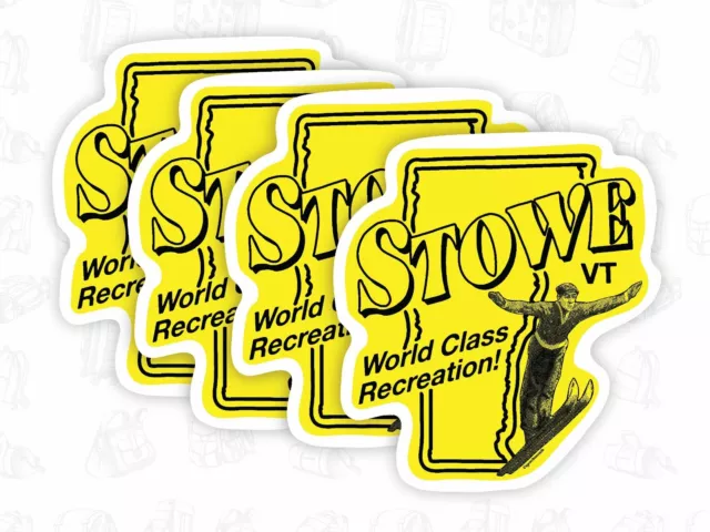 STOWE VERMONT Sticker | Bundle of 4 | Vacation | Ski | Travel | Laptop Decal