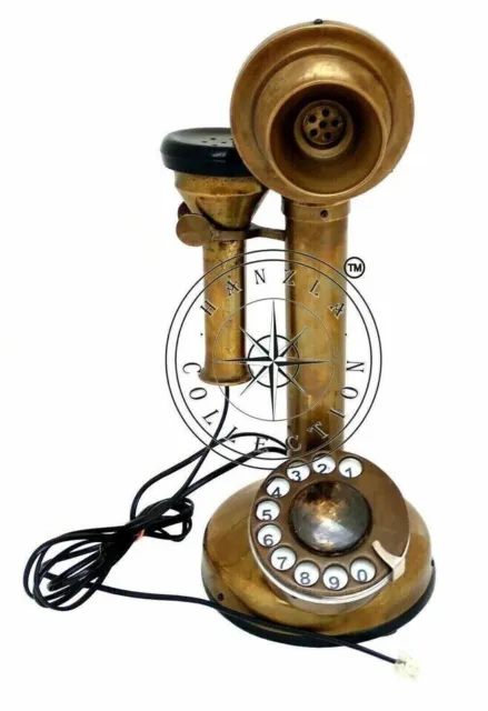 VINTAGE ROTARY TELEPHONE Antique Victorian Nautical Full Brass Working  Telephone $200.72 - PicClick AU