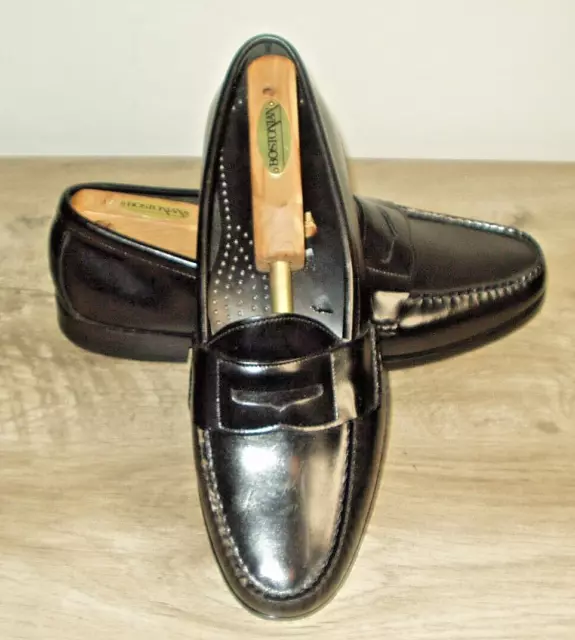 MEN'S BOSTONIAN BLACK Penny Loafers Size 12D *NEW* Retail $189! Made in ...