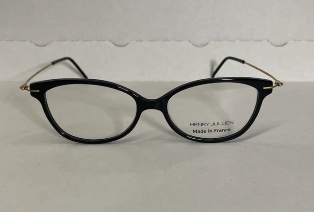 Monture De Lunettes Henry Jullien Rondes En Métal Argent/bleu - Calibre 45 Mm - Neuf Avec étiquettes