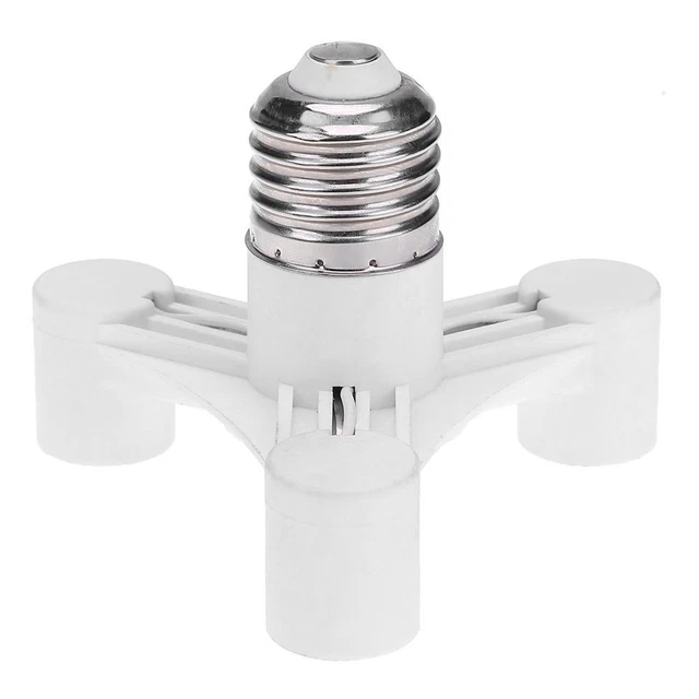 E27 TO 3E14 Bulb Light Socket Adapter Splitter Screw Induction Lamp ...