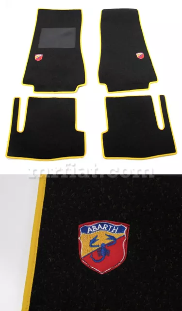 Fiat 124 Spider Abarth Yellow Floor Mats New