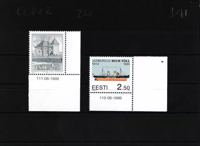 Estonia 281,282 nuevo con goma original piezas frontera de la esquina (103071