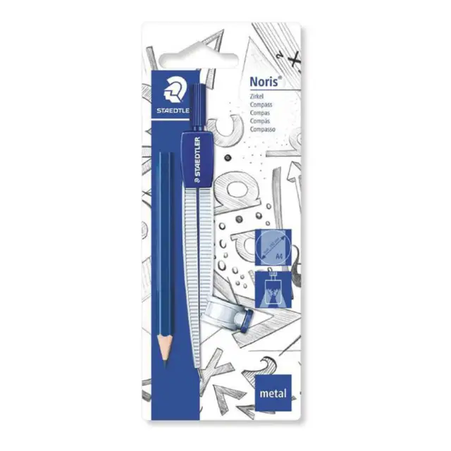 Staedtler Compass Precicion Metal Tool with Pencil In Blistercard High Quality