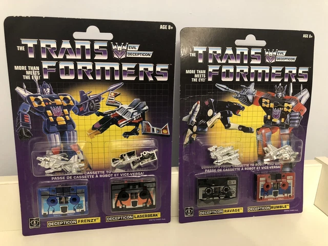 TRANSFORMERS G1 DECEPTICONS Ravage Rumble Laserbeak Frenzy Reissue ...