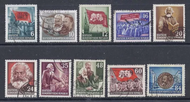 DDR Mi. Nr. 344 - 353 - Karl Marx - gestempelt aus Jahrgang 1953