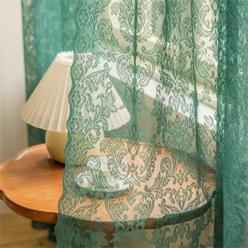 European Green Lace Sheer Curtains  Room Princess  Window Tulle  Curtain Drapes