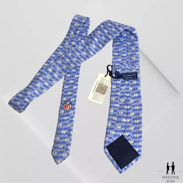 Vineyard Vines NFL Football Superbowl LV Tie 100% Silk Mens 59x 3.5 STAIN 2