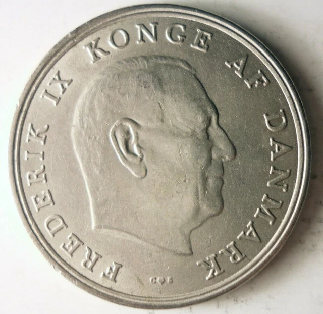 1965 DENMARK 5 KRONER - High Quality Coin - FREE SHIP - Bin #312 2