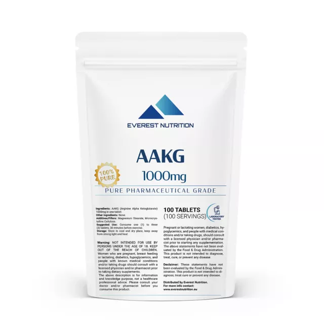 COMPRIMÉS AAKG 1000 mg, POMPE DE GRAND MUSCLE, ÉRECTION, RÉGÉNÉRATION,