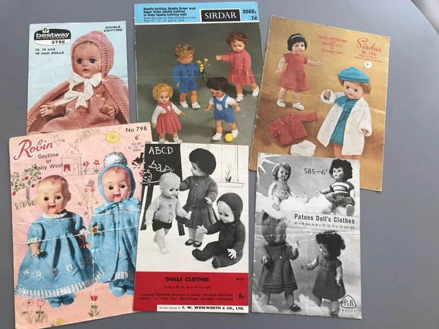 Restposten Konvolut Vintage Strickmuster Puppenkleidung 1960er
