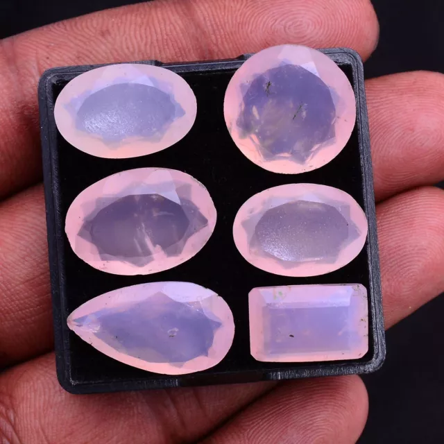 6 Pcs Natural Rose Quartz 15mm-21mm Mix Faceted Cut Unheated Loose Gemstones Lot