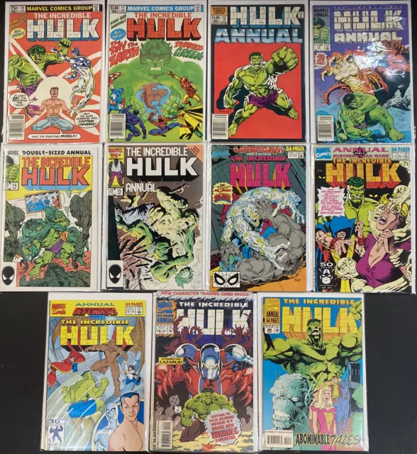 Incredible Hulk Annual #10-20 Defenders Capt Universe 11 Marvel Comic Book Lot