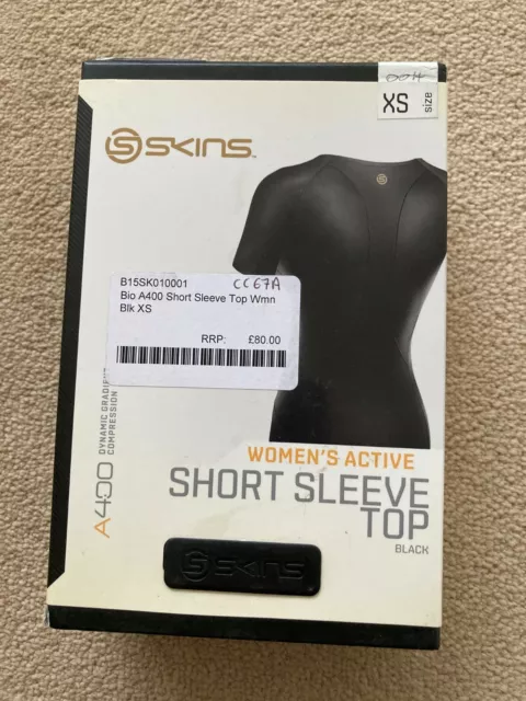 Skins - Womens Bio A400 Active Short  Sleeve Compression Top-BNWT-RRP £80