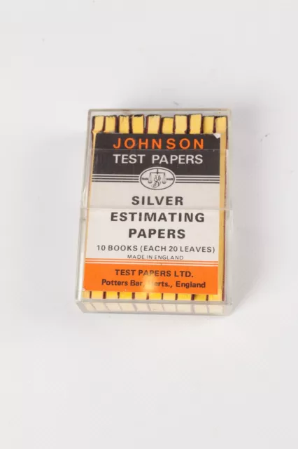 Papeles de estimación de plata Johnson de colección, 10 libros de 20 hojas. Para pruebas de fijación