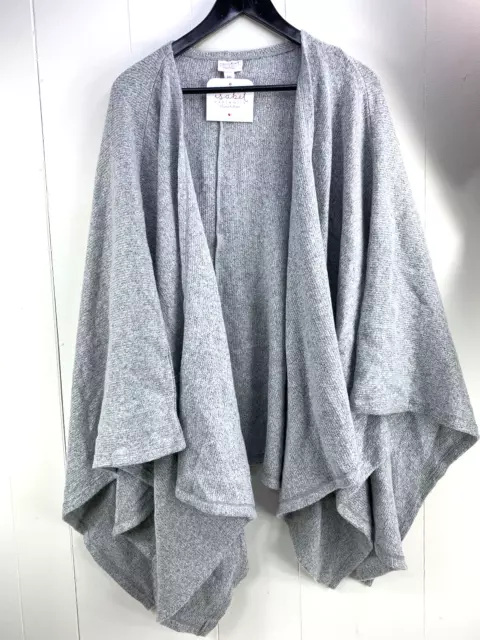 Isabel Maternity Open Front Gray Wrap Shawl Poncho Cozy Sweater OS Cardigan NEW