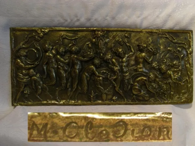 Michel Claude Clodion 1738-1814 Frankreich Bronze Relief Bacchanalian Szene