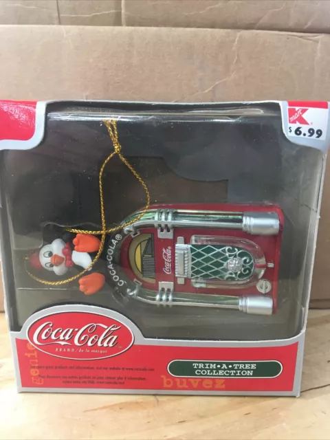 Vtg COCA-COLA Trim-A-Tree Collection "Penguin ON JUKEBOX" Christmas Ornament