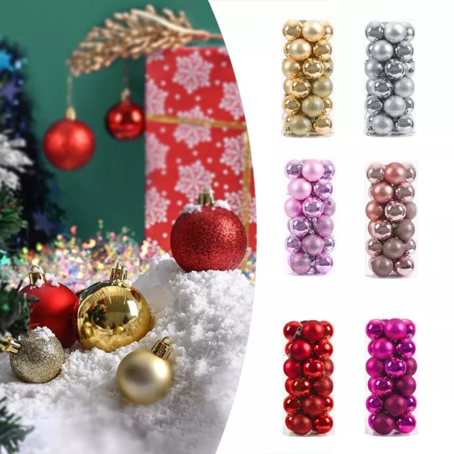 Vibrant Christmas Ball Ornament Set 24 Pieces for Festive Tree Decoration