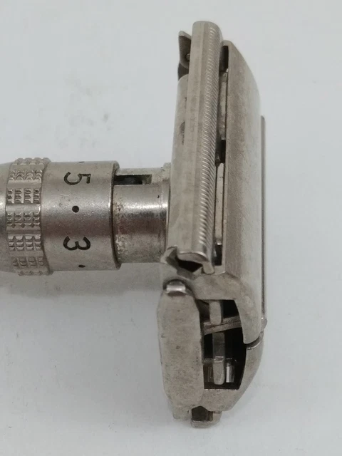 Vintage Gillette DE Safety Razor Slim Adjustable 1-9 TTO Twist Open USA K-4 1965 6