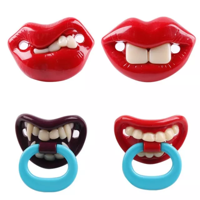Funny Dummy Orthodontic Teeth Nipple Mustache Pacifier Feeder Silicone 3