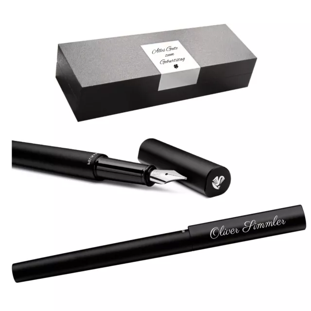 Pelikan Pluma Ineo Elements P6 Negro con Grabado Regalo Funda Estuche