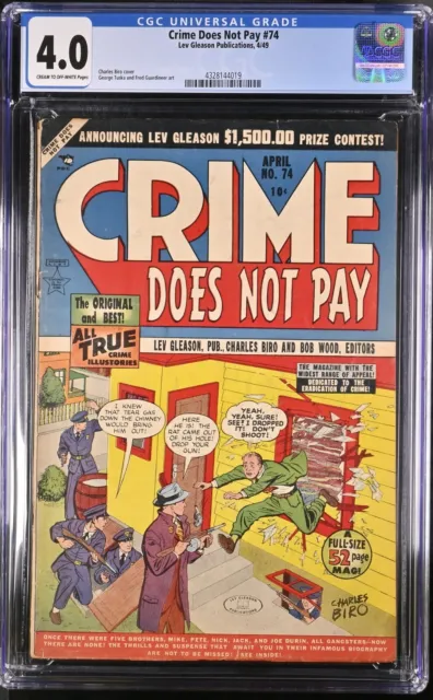 Crime Does Not Pay #74 1949 CGC 4.0 - George Tuska Art, Golden Age Lev Gleason