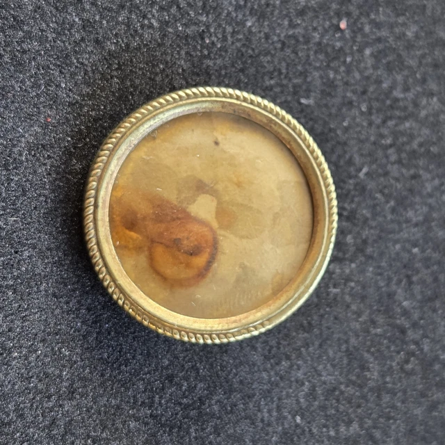 Cadre Photo Médaillon Ancien En Laiton Doré Sous Verre - Fabriqué En Italie - Moderne Et élégant