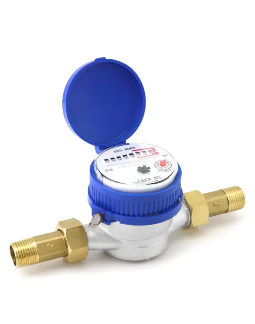 Water Meter, 1/2" NPT 304 Stainless Steel Cold Water Flow Meter with Pulse Outpu