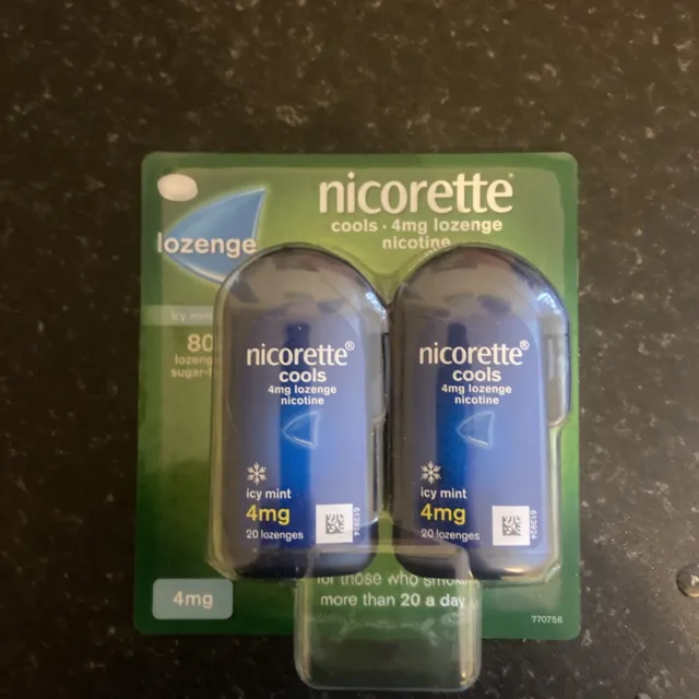 Nicorette Cools 4 mg Lutschtablette - eisig neuwertig, 4er-Pack x 20. Langer Ablauf