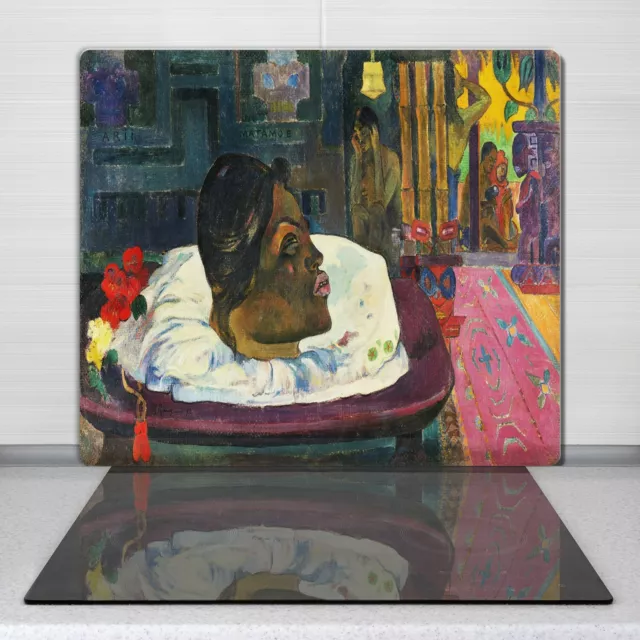 Planche De Cuisine En Verre Peinture Abstraite Indigènes Paul Gauguin 60x52 cm