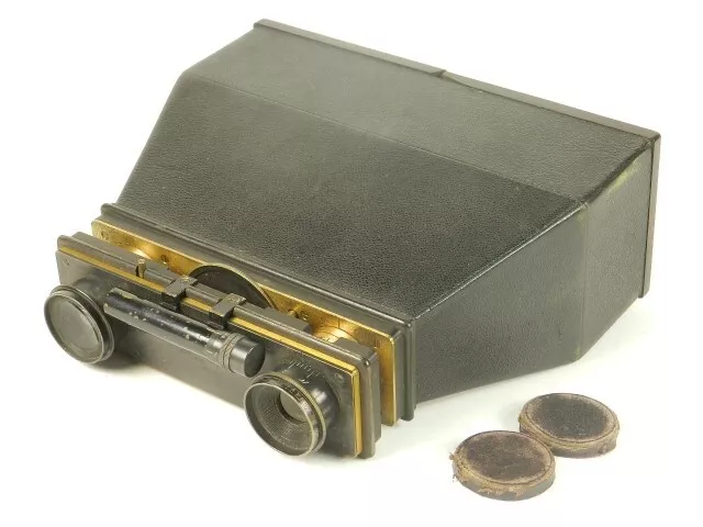 Antigua Cámara Estereoscópica Jumelle Año 1925 Antique Stereo Camera Kamera