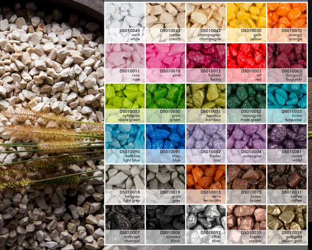 1 kg Dekosteine 5-8 mm 26 Farben Streudeko Tischdeko Farbsteine Granulat