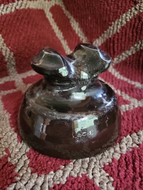 Vtg Locke 9995 Brown Porcelain Ceramic Insulator (#1)