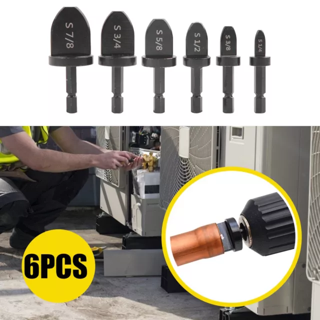 6pcs Swaging Tool Drill Bit Set Multifunction Copper Pipe Flaring Tool Bearing