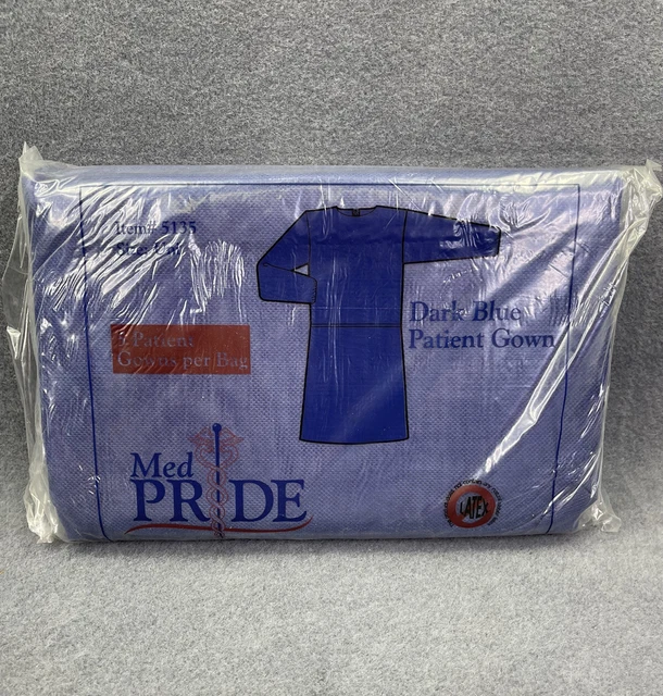 Medpride Latex Free Dark Blue Medical Patient Gowns 5 per order