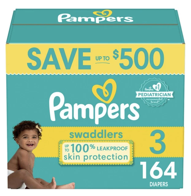 Pampers Swaddlers Active Baby Diapers Super Pack - Size 3 - 164