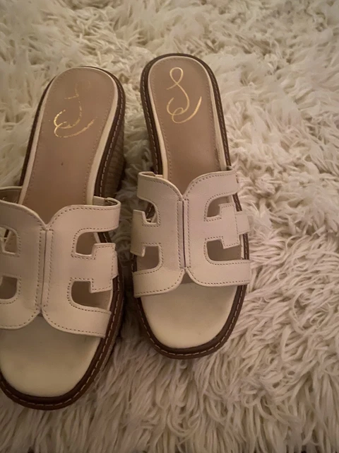NIB Sam Edelman Womens Regis Saddle Leather Slide Sandals Brown Size 7.5