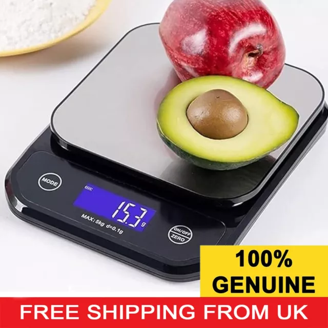 Digital 5kg 0.1 g Kitchen Scales Electronic Balance LCD Food Weight Postal Scale