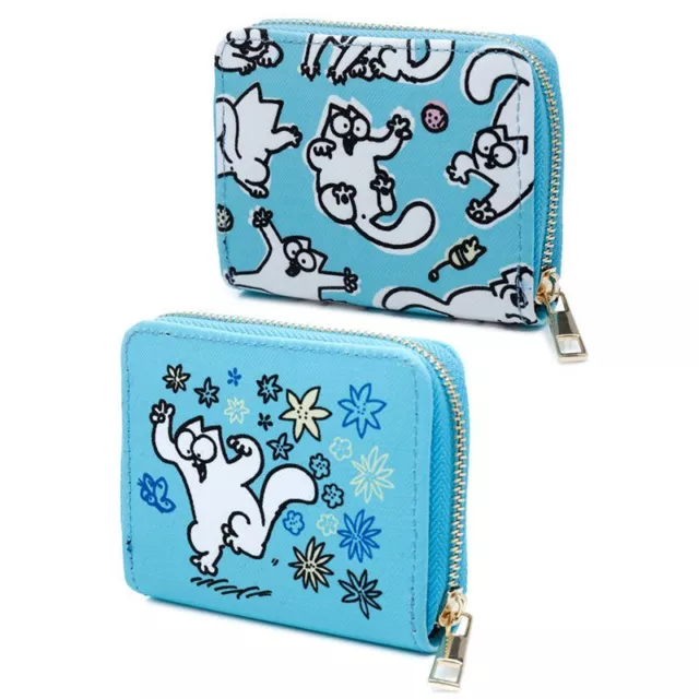 Official Simons Cat Blue Zip Coin Wallet Purse New With Tags